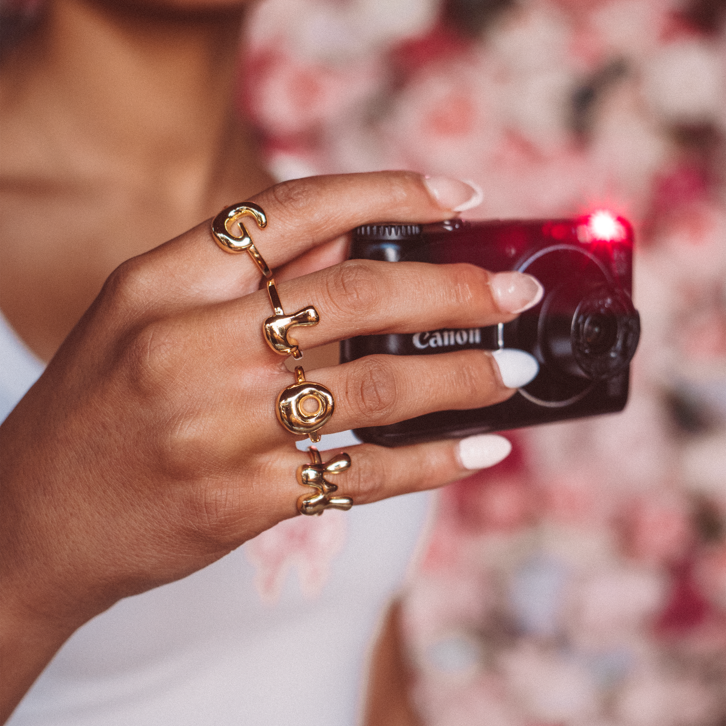 GlowHouse Letters Ring Set